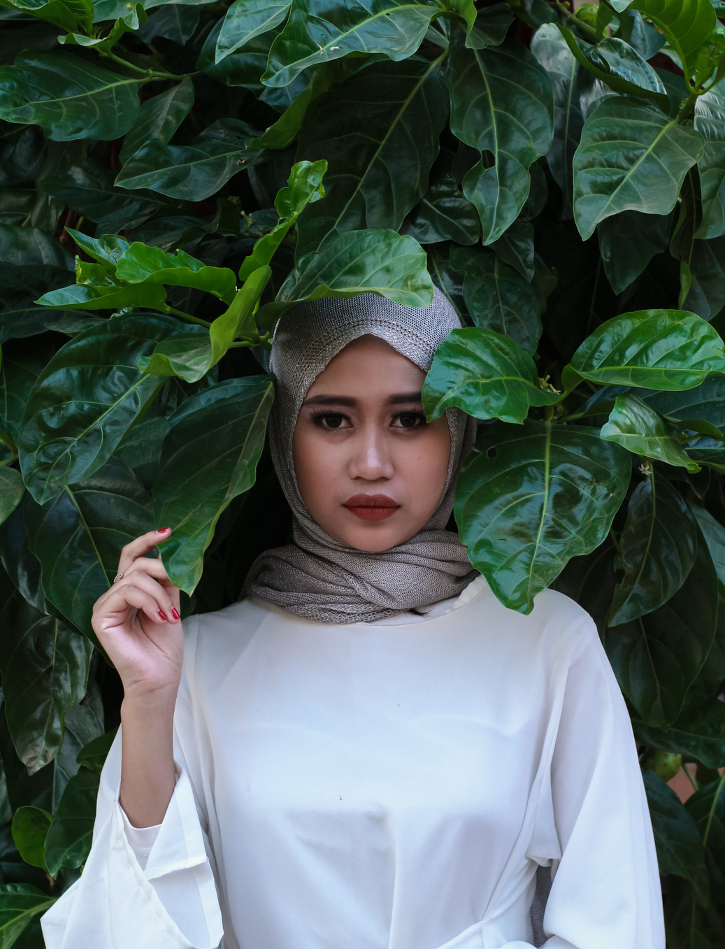 Woman In White Long-sleeved Dress